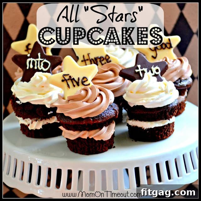 All Stars Chocolate Cupcakes with Cool Whip Frosting - A delicious, rich chocolate cupcake recipe perfect for celebrating a child\