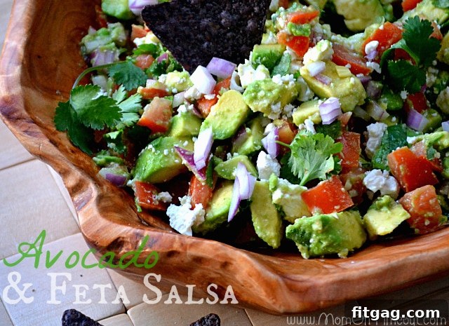 Close-up of fresh Avocado and Feta Salsa