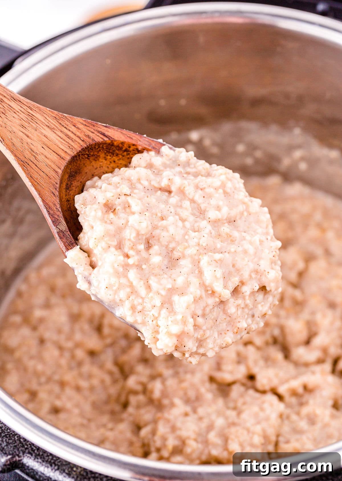 Creamy Instant Pot Steel Cut Oats 6 spoonful of thick and creamy steel cut oats.