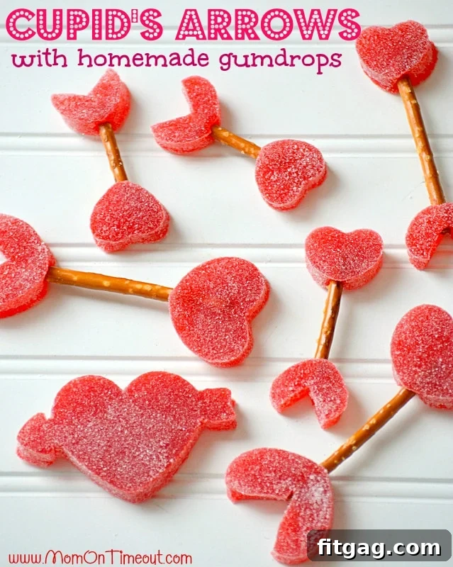 Homemade Cupid's Arrows: A Sweet Valentine's Day Craft with Gumdrops and Pretzels Adorable Cupid's Arrows made with colorful gumdrops and pretzel sticks for Valentine's Day. A perfect sweet treat and craft for kids and adults.