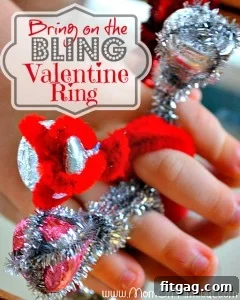 Homemade Gumdrop Love Arrows 4 DIY Bring on the Bling Valentine Ring Craft for kids, a fun and creative Valentine's activity.