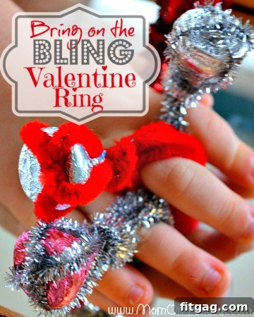 13 Valentines Day Treats and Handmade Creations 10 Bring on the Bling Valentine Ring craft, a sparkly and fun DIY project for kids to create dazzling rings as a festive accessory or small gift for Valentine's Day.