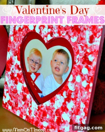 13 Valentines Day Treats and Handmade Creations 6 Valentine's Day Fingerprint Frames, a personalized and heartwarming craft for kids to create unique gifts for loved ones. Perfect keepsake project.