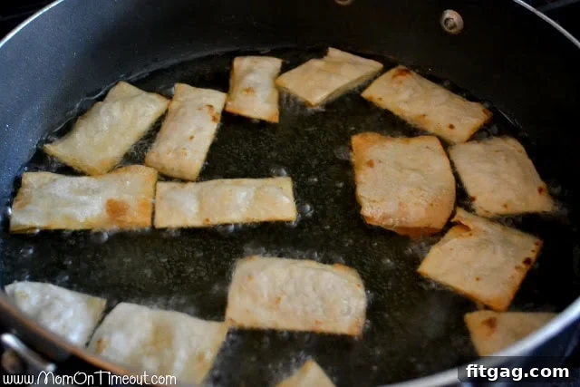 Frying Flour Tortilla Chips