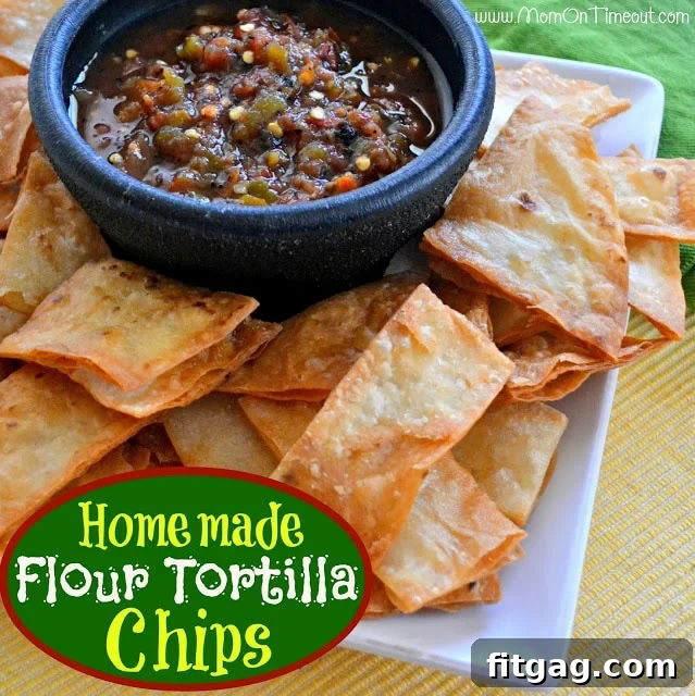 Homemade Flour Tortilla Chips Ready to Serve