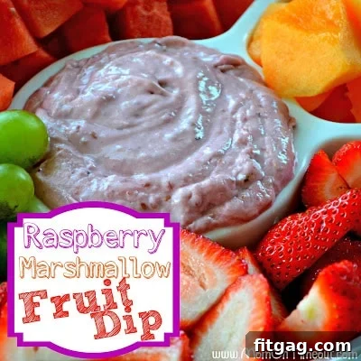 Close-up of Raspberry Marshmallow Fruit Dip in a bowl