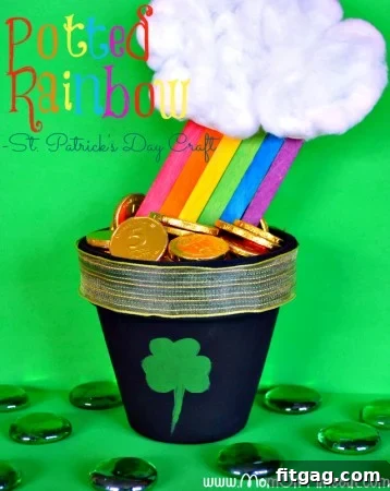 Potted Rainbow St. Patrick's Day Craft