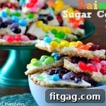 Rainbow Sugar Cookie Bark with colorful candies