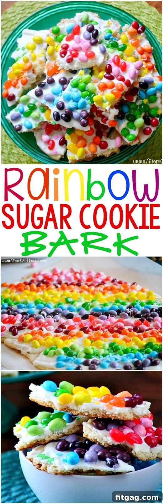 Confetti Sugar Cookie Bark 12 Full sheet of Rainbow Sugar Cookie Bark before breaking, emphasizing its visual appeal and ease of creation for parties and festive occasions.