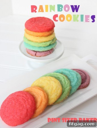 Colorful Rainbow Cookies, beautifully decorated with vibrant icing or sprinkles, ideal for any festive occasion.