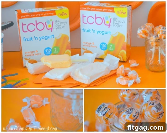 Creamsicle themed party table setup