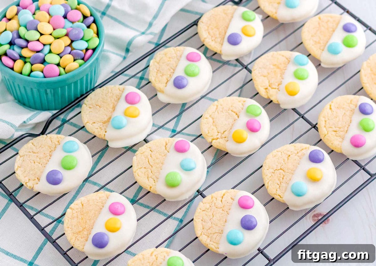 cookies setting up on a wire cooling rack all decorated and ready to enjoy.