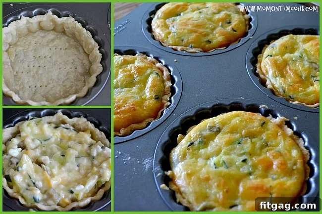 Southwest Zucchini & Green Chile Quiche 2 Perfectly Golden Mini Zucchini and Green Chile Quiches