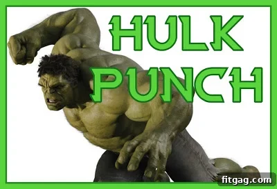 Printable 'Hulk Punch' sign for party use.