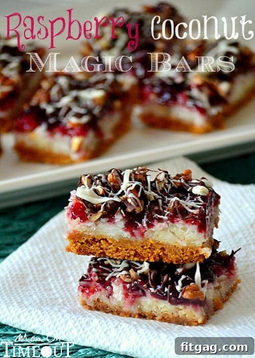 Raspberry Coconut Magic Bars | MomOnTimeout.com A delicious bar for the coconut lover in your life! #coconut #magicbar #bar #dessert #recipe Raspberry Coconut Magic Bars | MomOnTimeout.com A delicious bar for the coconut lover in your life! #coconut #magicbar #bar #dessert #recipe
