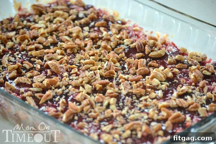 Heavenly Raspberry Coconut Squares 6 layer-of-pecans-over-raspberry-preserves