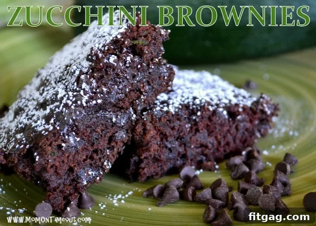 Zucchini Brownies with Powdered Sugar
