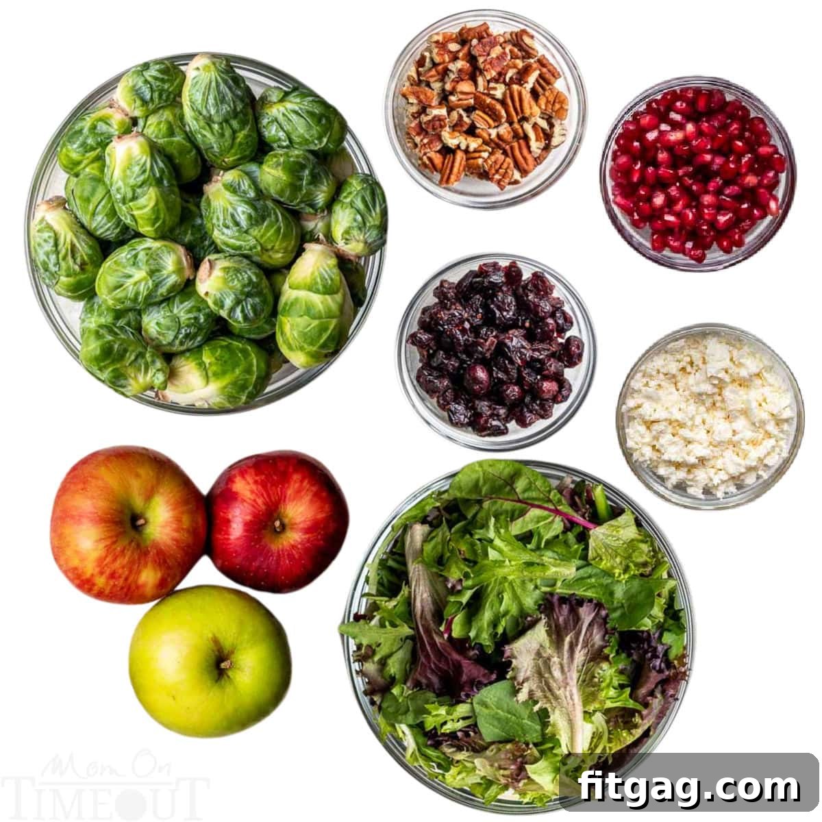 image of ingredients needed for apple salad.