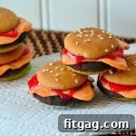 Sweet Cheeseburger Sliders 9 Finished Cookie Slider resembling a mini cheeseburger