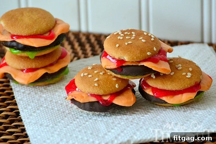 Sweet Cookie Sliders: A Creative and Easy Dessert Idea A plate full of sweet Cookie Sliders, designed to look like mini cheeseburgers.