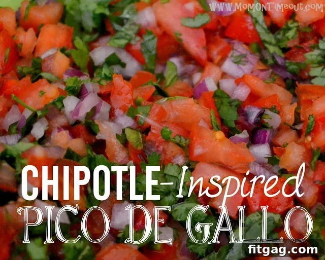 A bowl of fresh Copycat Chipotle Pico de Gallo Salsa with cilantro garnish