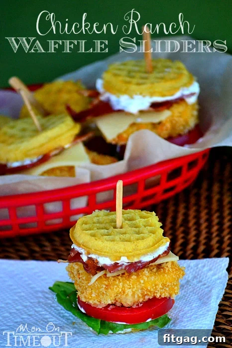 Delicious Chicken Ranch Waffle Sliders ready to be enjoyed by the whole family, a perfect blend of sweet and savory