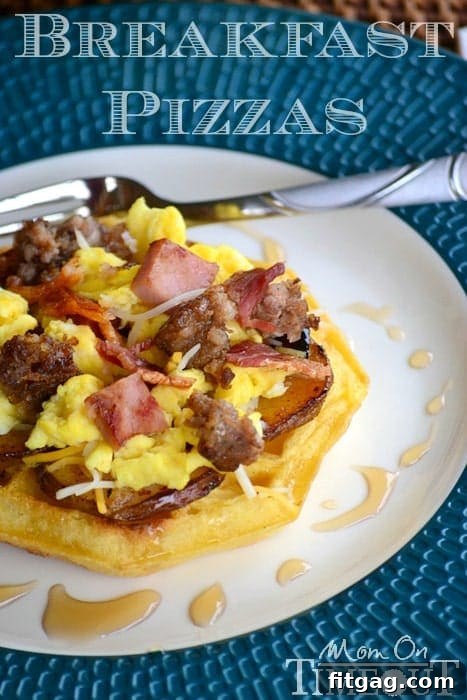 Breakfast Pizzas on Waffles - A quick and customizable morning meal.