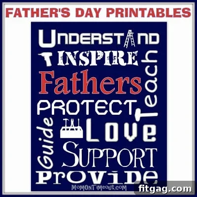 Free Printable Father's Day Typography 2 Thoughtful Father's Day gift featuring a heartfelt message for Dad