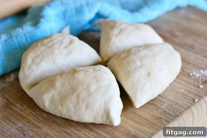 dough divided for homemade tortillas