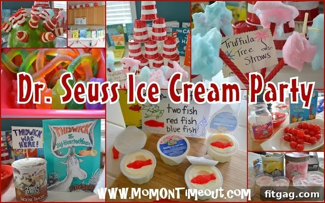Dr Seuss Ice Cream Party | MomOnTimeout.com Dr. Seuss inspired party decorations for an ice cream social