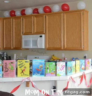A Seuss-tastic Scoop Fest 4 Dr. Seuss books used as party decorations