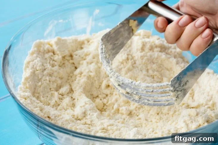 The Key to Flaky Biscuits: Super Cold Butter Cold butter cut into small pieces for biscuit dough