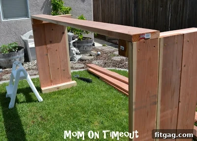 The partially constructed planter with three sides now complete and standing.
