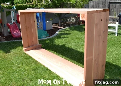 Close-up of the completed planter box structure, showing all sides connected.