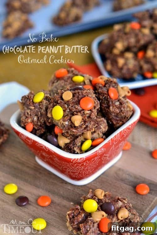 No Bake Chocolate Peanut Butter Cookies