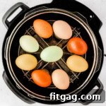 Top down view of hard boiled eggs in an Instant Pot.