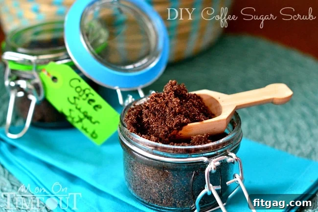 Ingredients for a Luxurious Homemade Coffee Scrub Simple, natural ingredients for a homemade coffee sugar scrub laid out on a wooden surface