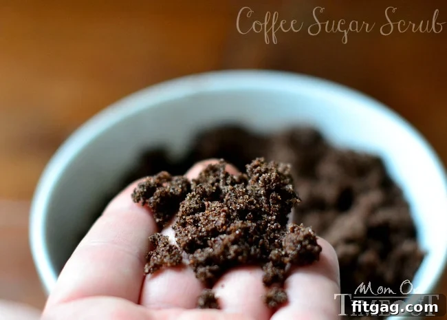 Homemade Coffee Sugar Scrub: A Luxurious Gift of Self-Care Beautifully packaged DIY Coffee Sugar Scrub in a glass jar with a decorative ribbon, perfect for gifting