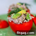 Tuna and Avocado Stuffed Tomatoes