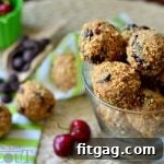 Dark Chocolate Cherry Peanut Butter Oat Bites