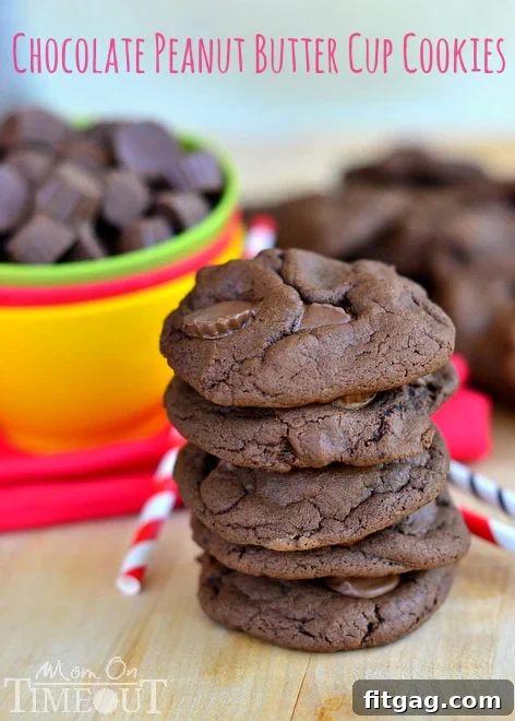Delicious Chocolate Peanut Butter Cup Cookies with Reese's Minis, a must-try dessert