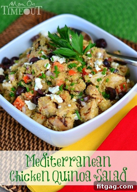 Delicious Mediterranean Chicken Quinoa Salad, a healthy and quick meal solution