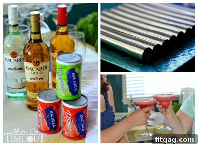 A final collage image of a Bacardi Mixers themed party, showing happy people and drinks.
