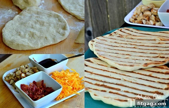Assorted pizza toppings in bowls, ready for quick assembly before grilling.