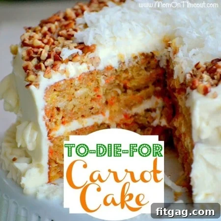 Moist and flavorful To-Die-For Carrot Cake, a classic dessert perfect for special occasions.