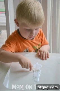 Torn tissue paper pieces ready for crafting