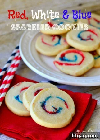 Star Spangled Peppermint Patties 4 red-white-blue-cookies-4th-of-july-recipe, festive sugar cookies decorated with patriotic sprinkles.