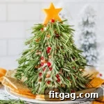Christmas Tree Cheese Ball on a white plate with crackers.