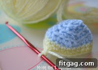 Charming Crochet Easter Eggs Pattern 3 Crocheted Easter Egg in Progress - Base Rounds