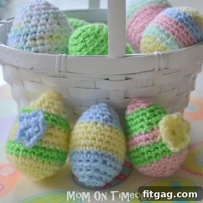 Charming Crochet Easter Eggs Pattern 8 Two Finished Crocheted Easter Eggs with Flowers